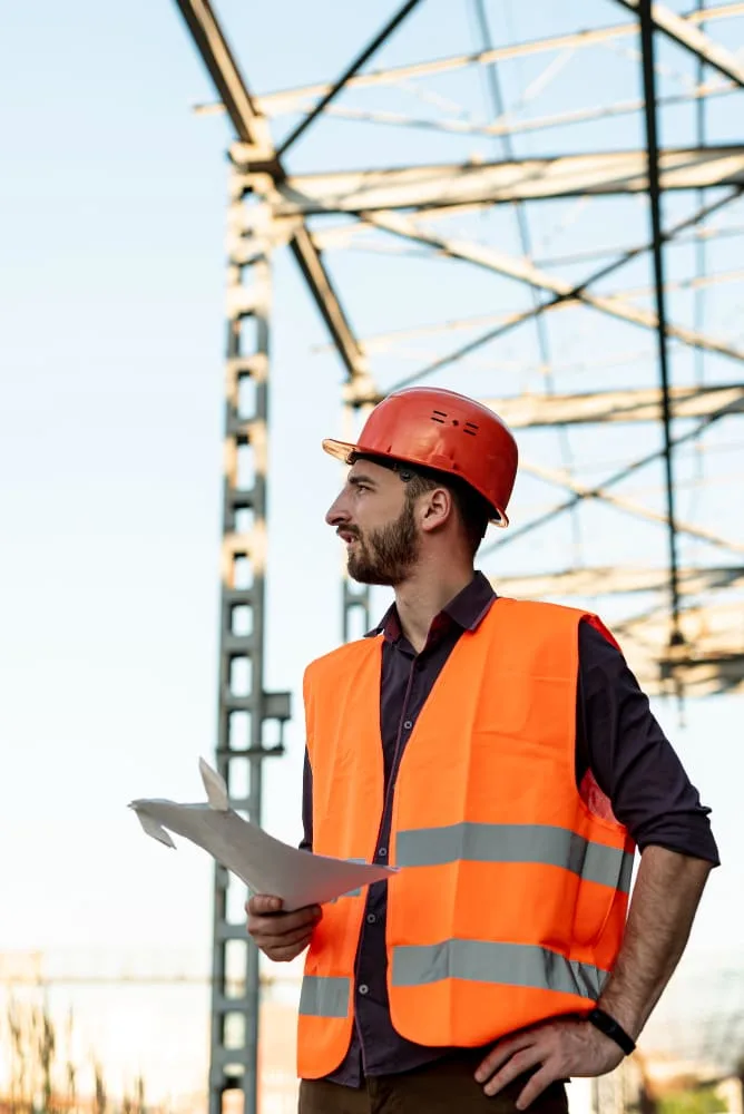 Construction professional working on a project site